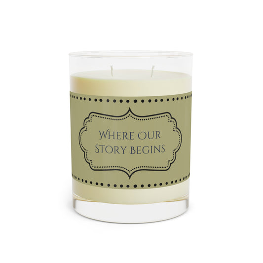 Where Our Story Begins Scented Candle — 11oz Glass Wedding & Anniversary Candle
