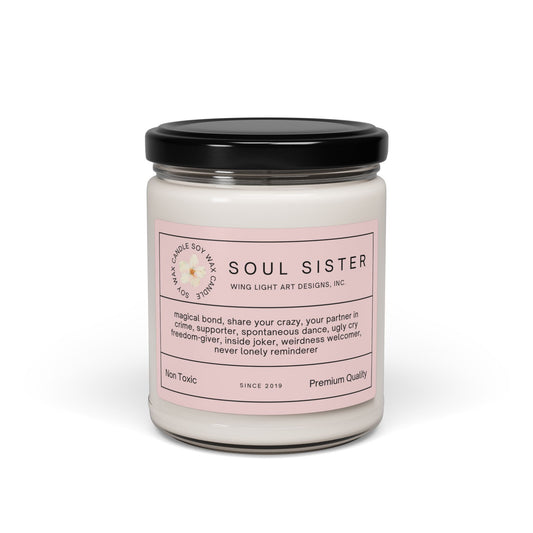 Soul Sister Scented Soy Candle - Perfect Gift for Best Friends, Relaxing Home Decor, Birthday, Self-Care, and Celebration