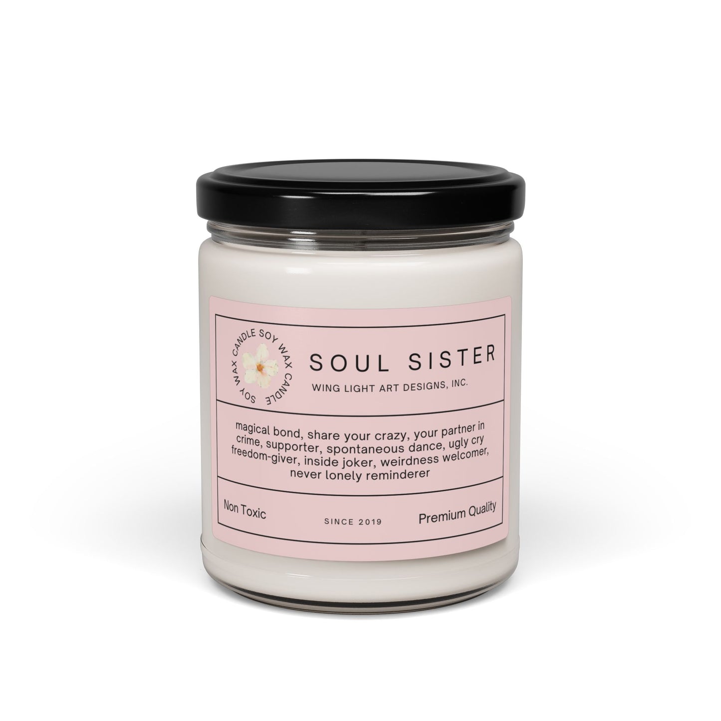 Soul Sister Scented Soy Candle - Perfect Gift for Best Friends, Relaxing Home Decor, Birthday, Self-Care, and Celebration