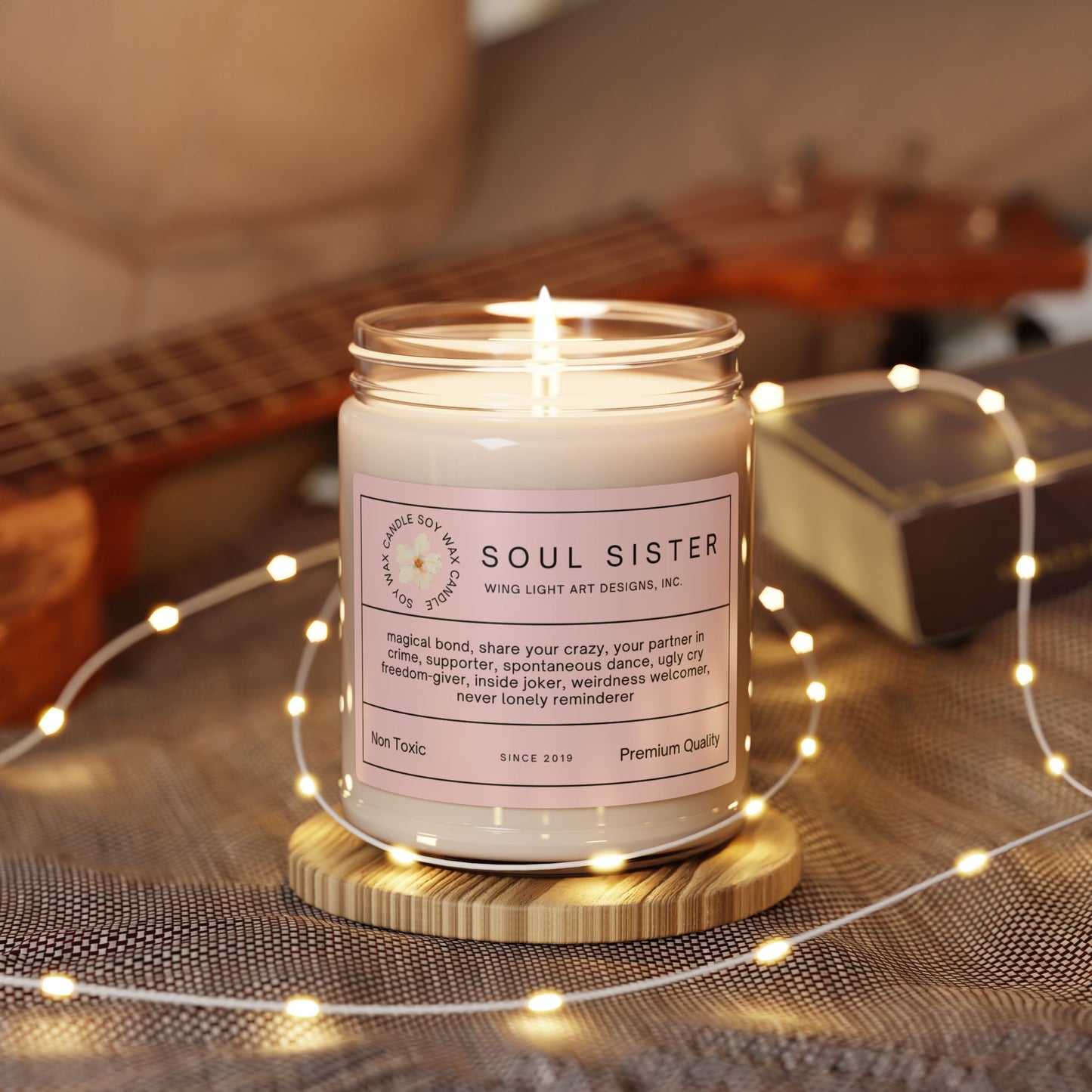 Soul Sister Scented Soy Candle - Perfect Gift for Best Friends, Relaxing Home Decor, Birthday, Self-Care, and Celebration