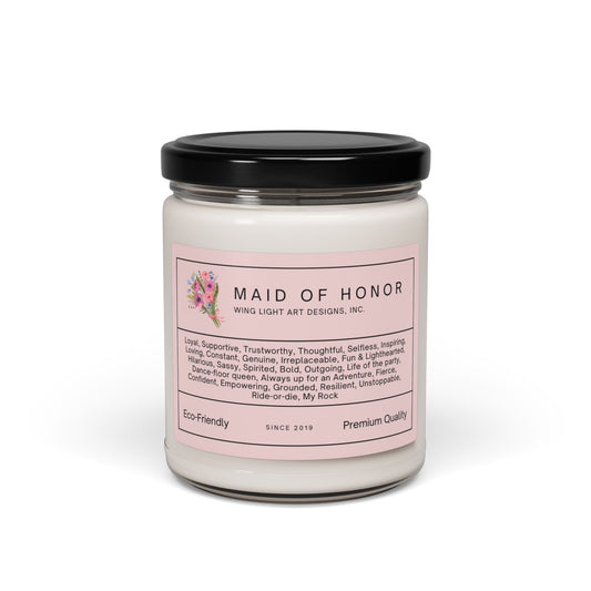 Maid of Honor Scented Soy Candle, Personalized Gift for Weddings, Aromatherapy Candle, Bridal Shower Favor, Home Decor